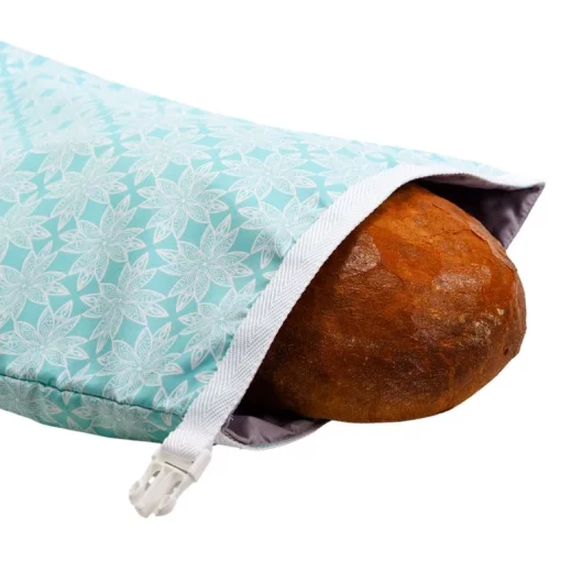 Funkční pytlík na chleba - Tyrkysové květiny